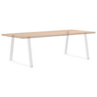 Produktbild för Matbordsben V-formade 2 st vita 100x(72-73,3) cm stål