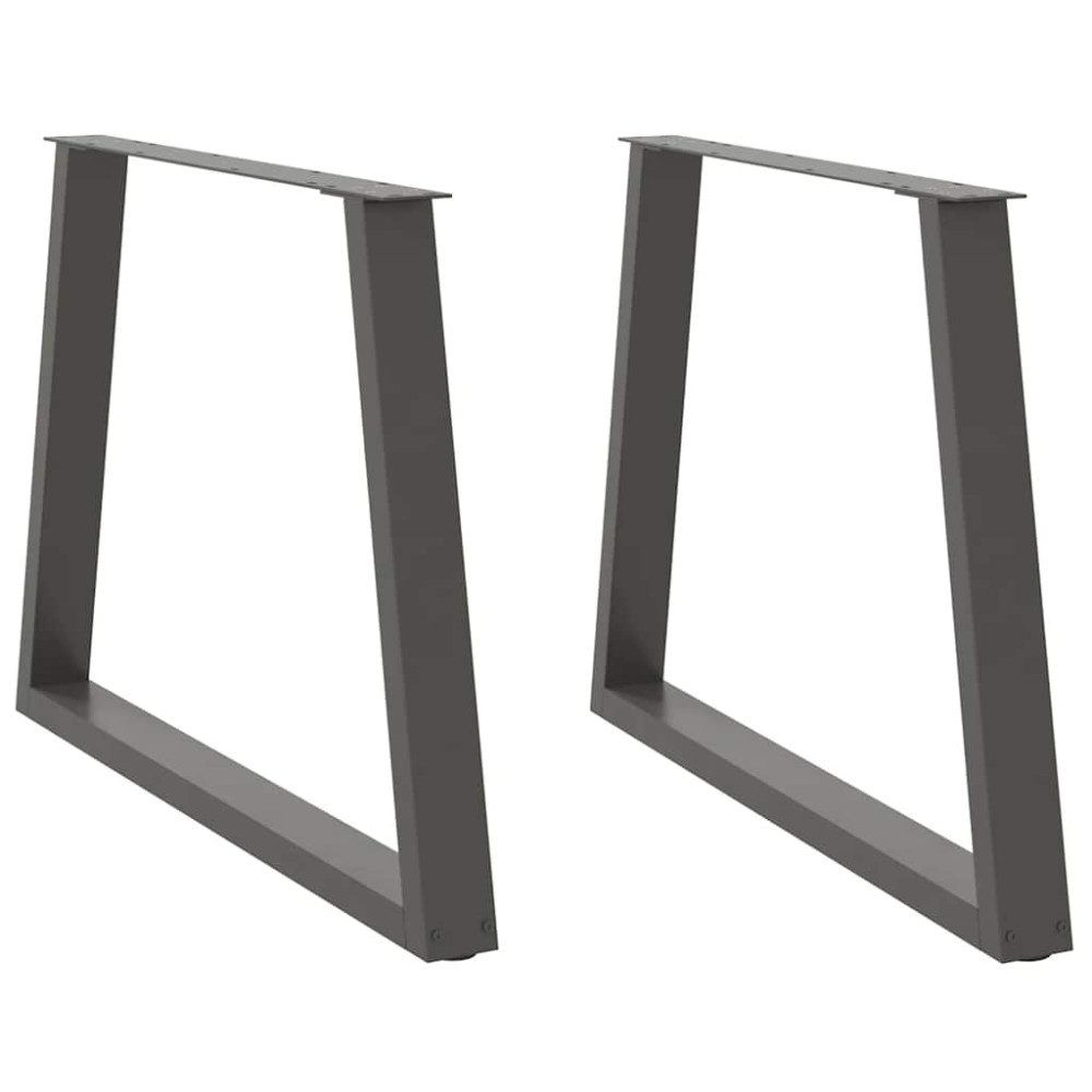 Produktbild för Matbordsben V-formade 2 st antracit 100x(72-73,3) cm stål