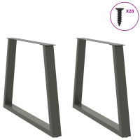 Produktbild för Matbordsben V-formade 2 st antracit 100x(72-73,3) cm stål