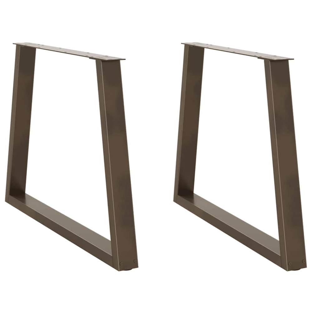 Produktbild för Matbordsben V-formade 2 st naturstål 100x(72-73,3) cm stål