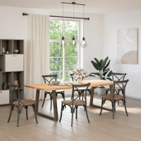 Produktbild för Matbordsben V-formade 2 st naturstål 100x(72-73,3) cm stål