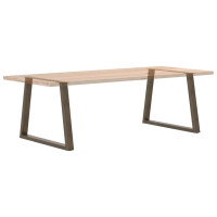 Produktbild för Matbordsben V-formade 2 st naturstål 100x(72-73,3) cm stål