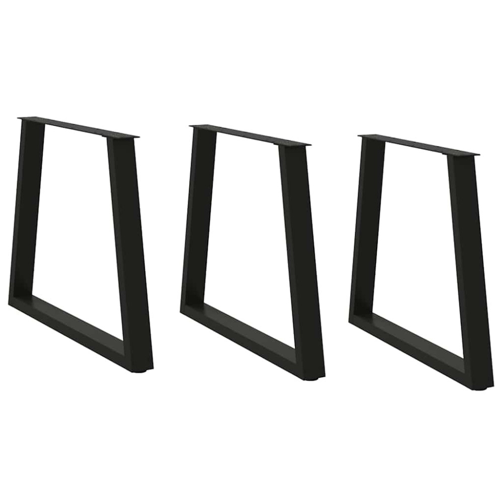 Produktbild för Matbordsben V-formade 3 st svarta 70x(72-73,3) cm stål