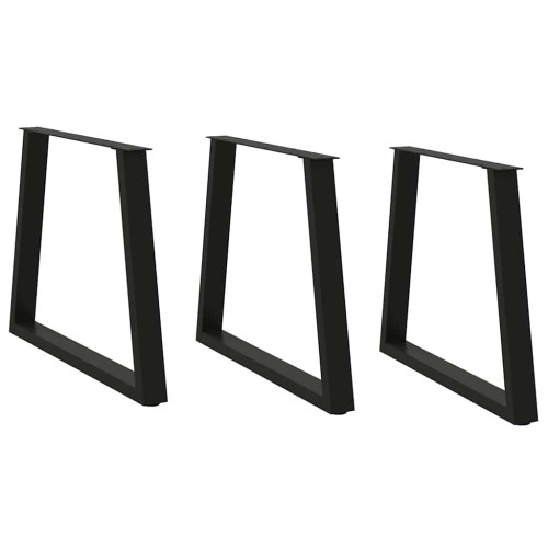 vidaXL Matbordsben V-formade 3 st svarta 70x(72-73,3) cm stål