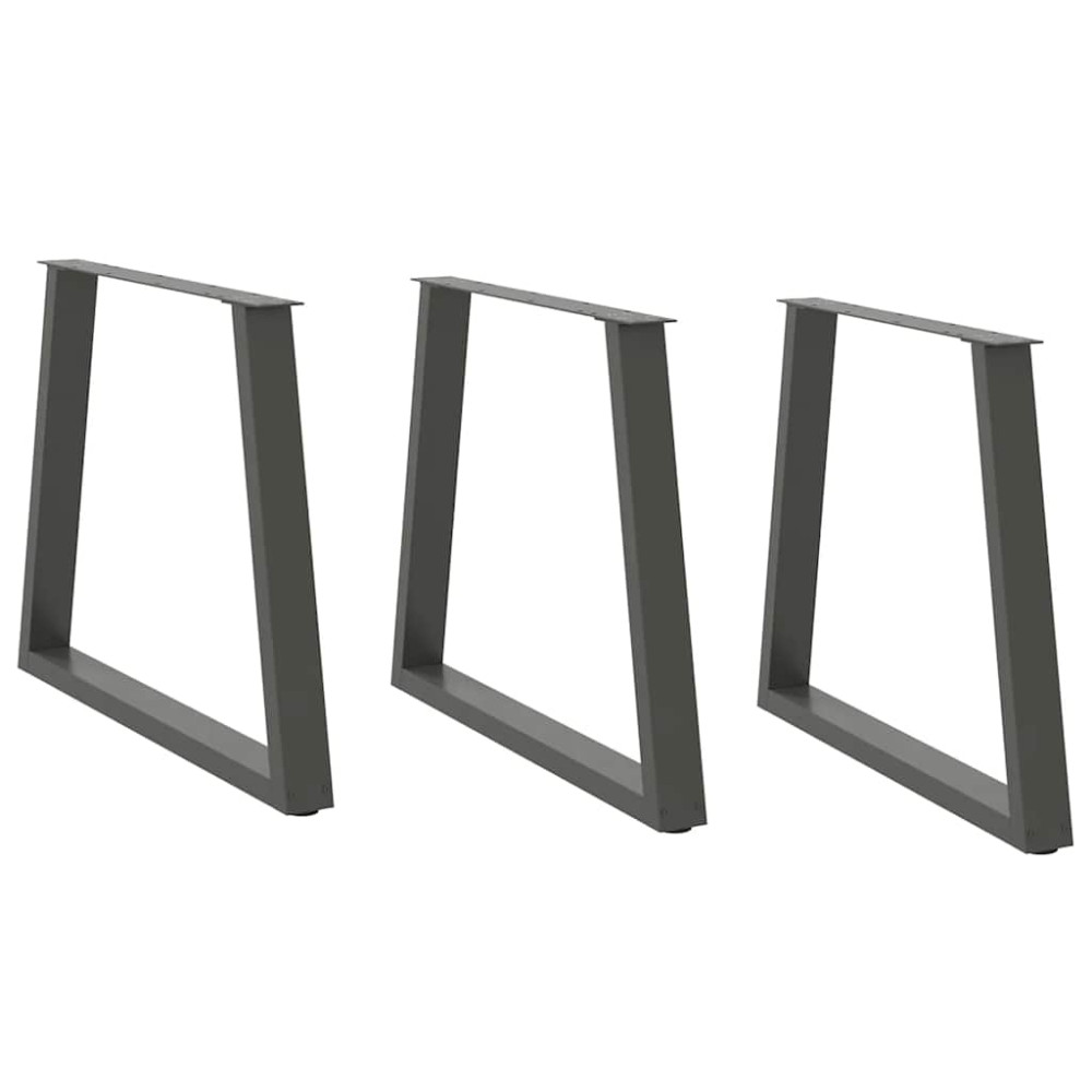 Produktbild för Matbordsben V-formade 3 st antracit 70x(72-73,3) cm stål