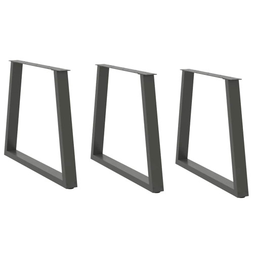 vidaXL Matbordsben V-formade 3 st antracit 70x(72-73,3) cm stål