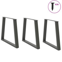 Produktbild för Matbordsben V-formade 3 st antracit 70x(72-73,3) cm stål