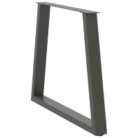 Produktbild för Matbordsben V-formade 3 st antracit 70x(72-73,3) cm stål