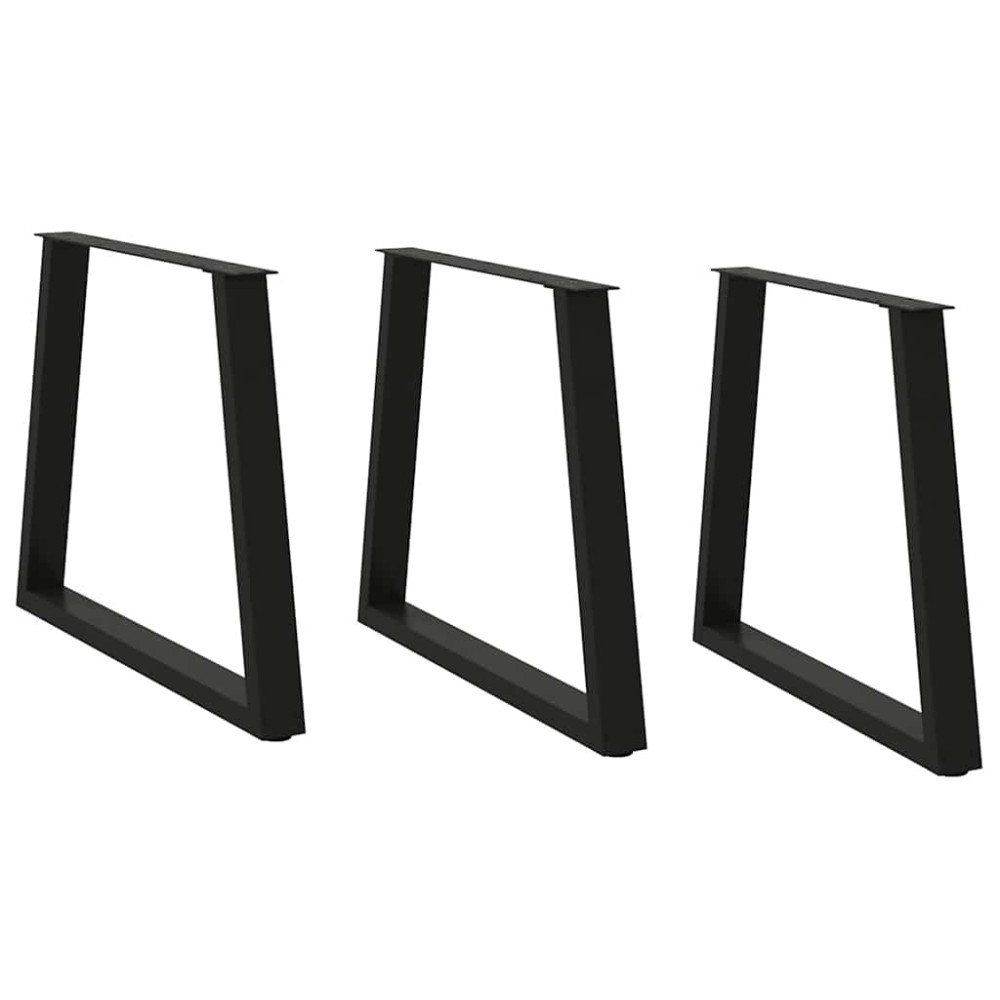 Produktbild för Matbordsben V-formade 3 st svarta 80x(72-73,3) cm stål