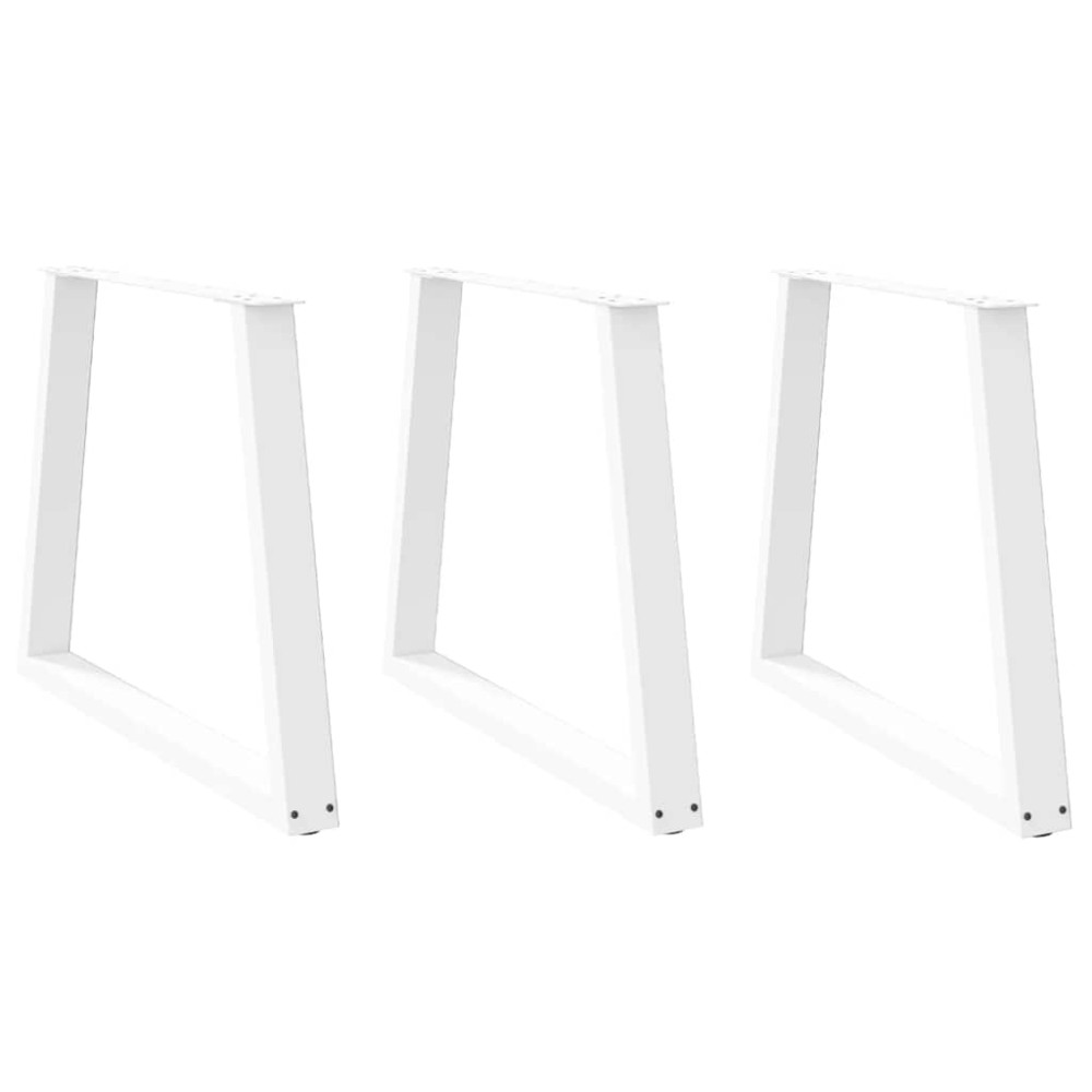 Produktbild för Matbordsben V-formade 3 st vita 80x(72-73,3) cm stål