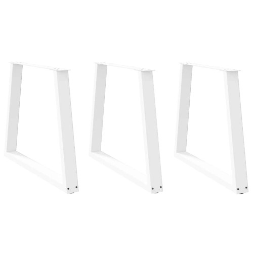 vidaXL Matbordsben V-formade 3 st vita 80x(72-73,3) cm stål