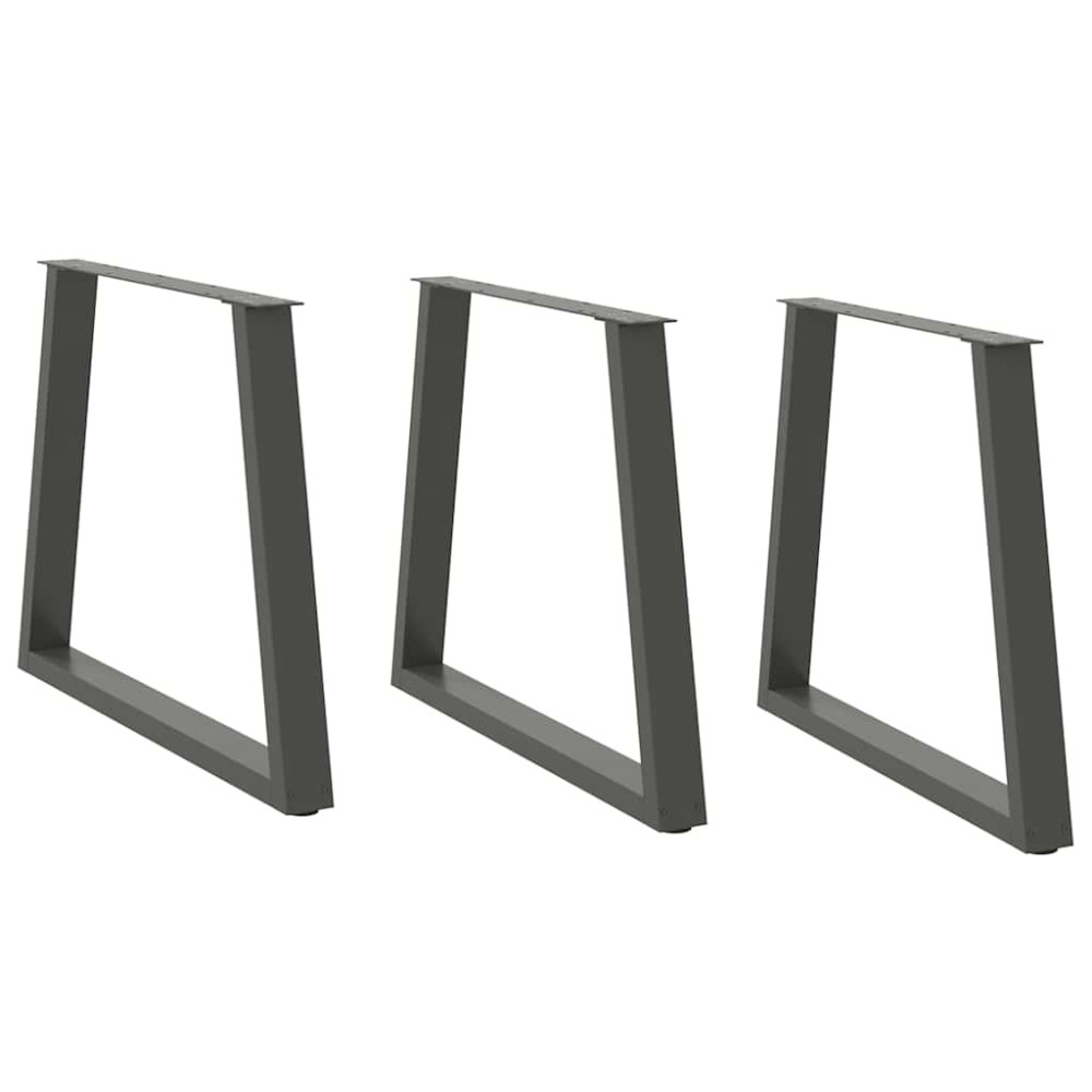 Produktbild för Matbordsben V-formade 3 st antracit 80x(72-73,3) cm stål