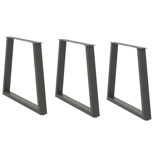 vidaXL Matbordsben V-formade 3 st antracit 80x(72-73,3) cm stål