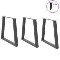 Produktbild för Matbordsben V-formade 3 st antracit 80x(72-73,3) cm stål