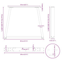 Produktbild för Matbordsben V-formade 3 st antracit 80x(72-73,3) cm stål