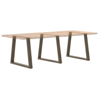 Produktbild för Matbordsben V-formade 3 st naturstål 80x(72-73,3) cm stål