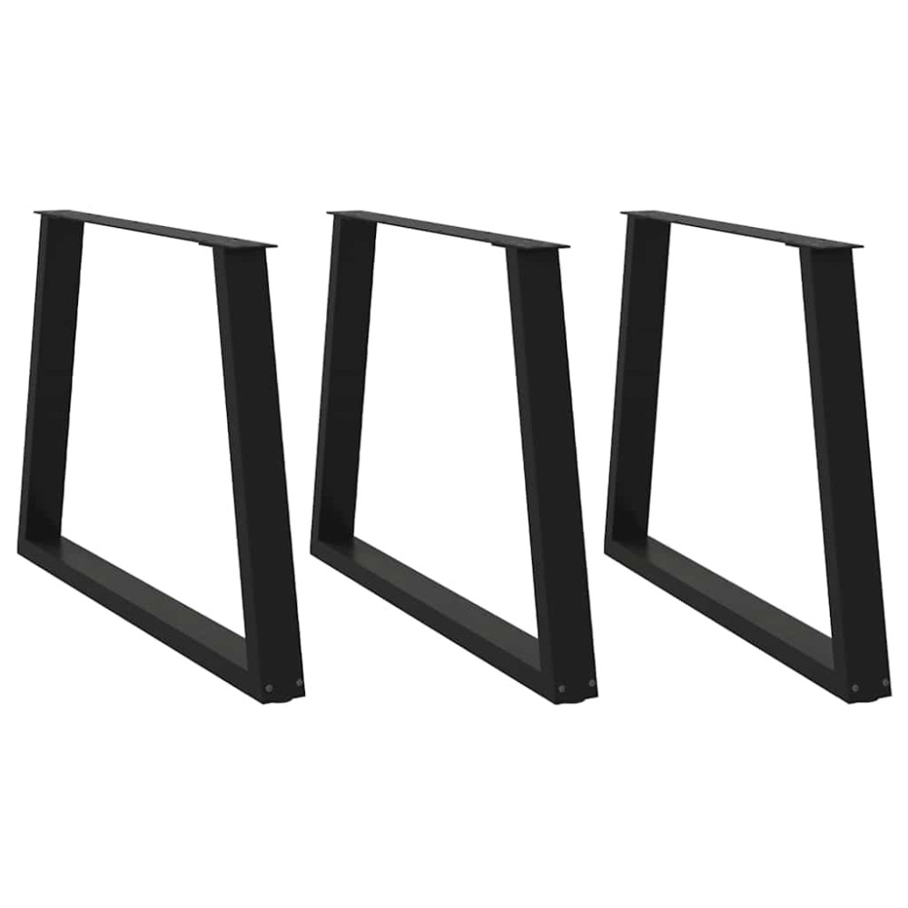 Produktbild för Matbordsben V-formade 3 st svarta 90x(72-73,3) cm stål