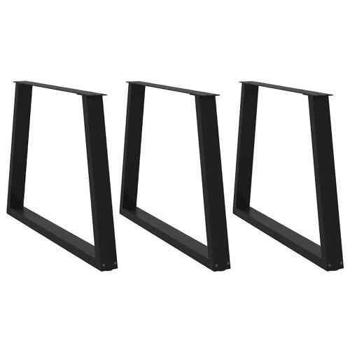 vidaXL Matbordsben V-formade 3 st svarta 90x(72-73,3) cm stål