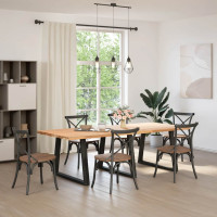 Produktbild för Matbordsben V-formade 3 st svarta 90x(72-73,3) cm stål