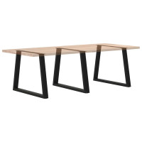 Produktbild för Matbordsben V-formade 3 st svarta 90x(72-73,3) cm stål