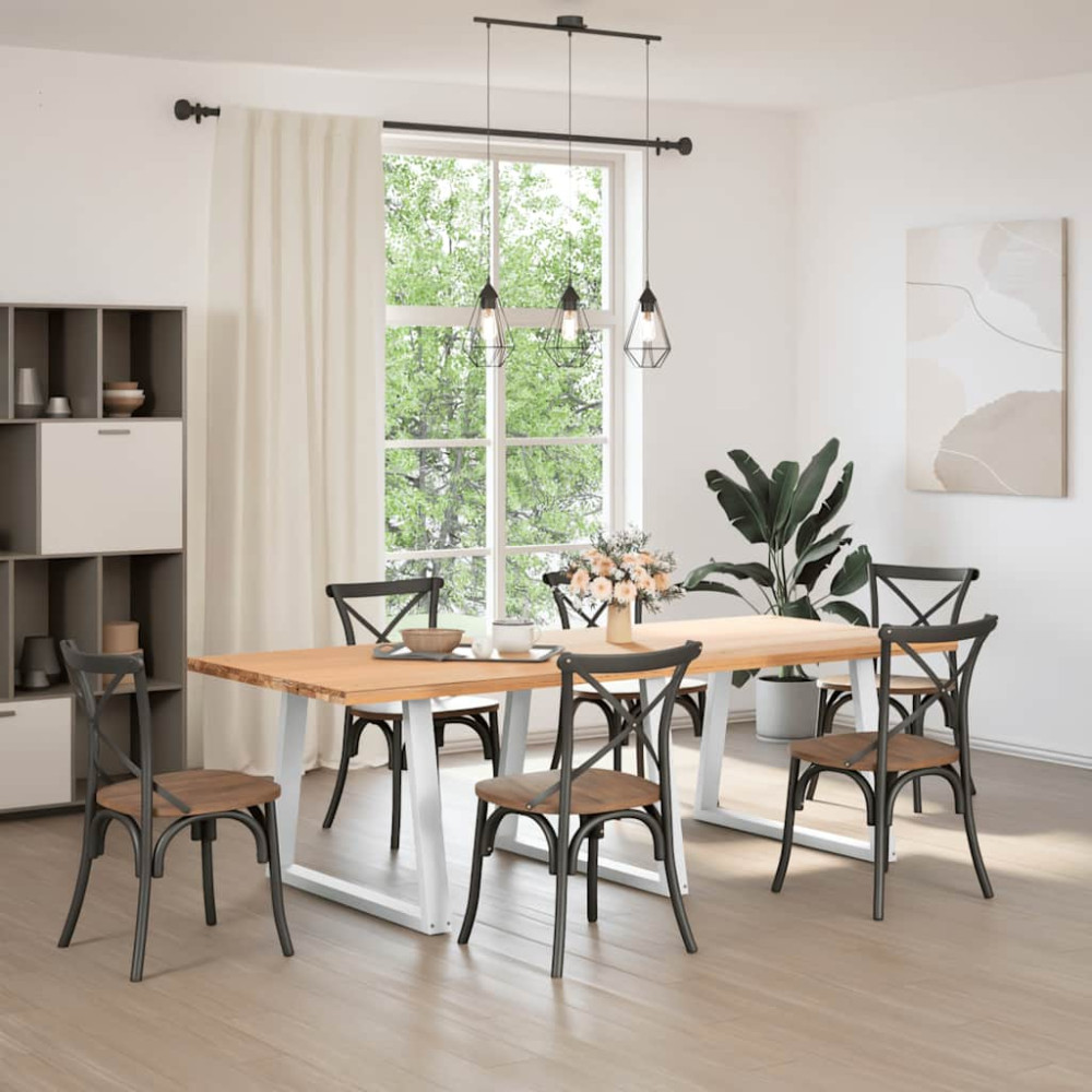 Produktbild för Matbordsben V-formade 3 st vita 90x(72-73,3) cm stål