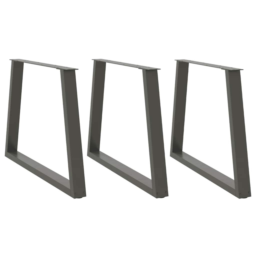 Produktbild för Matbordsben V-formade 3 st antracit 90x(72-73,3) cm stål