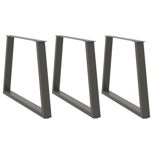 vidaXL Matbordsben V-formade 3 st antracit 90x(72-73,3) cm stål