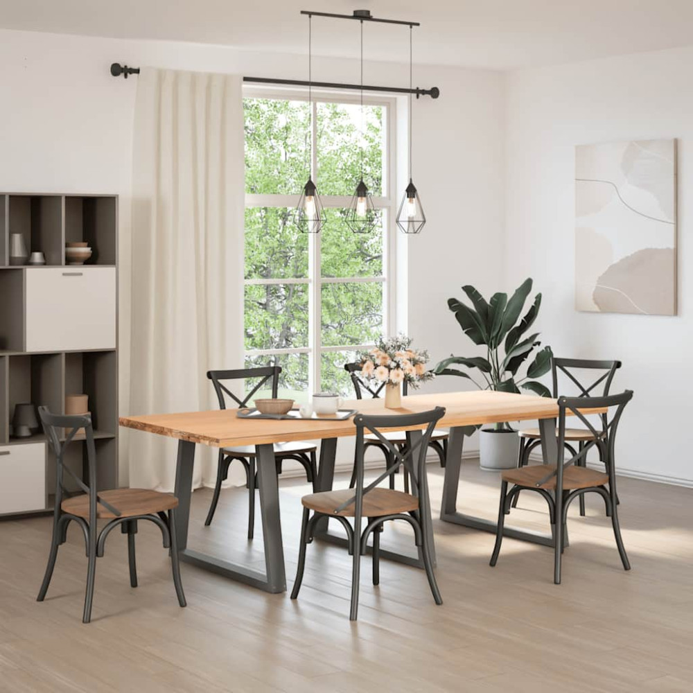 Produktbild för Matbordsben V-formade 3 st antracit 90x(72-73,3) cm stål