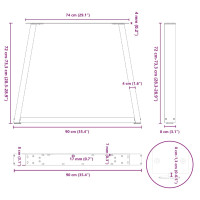 Produktbild för Matbordsben V-formade 3 st antracit 90x(72-73,3) cm stål