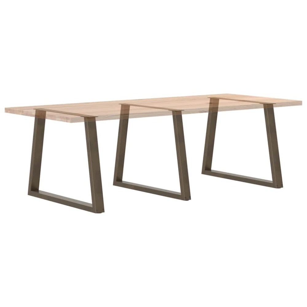 Produktbild för Matbordsben V-formade 3 st naturstål 90x(72-73,3) cm stål