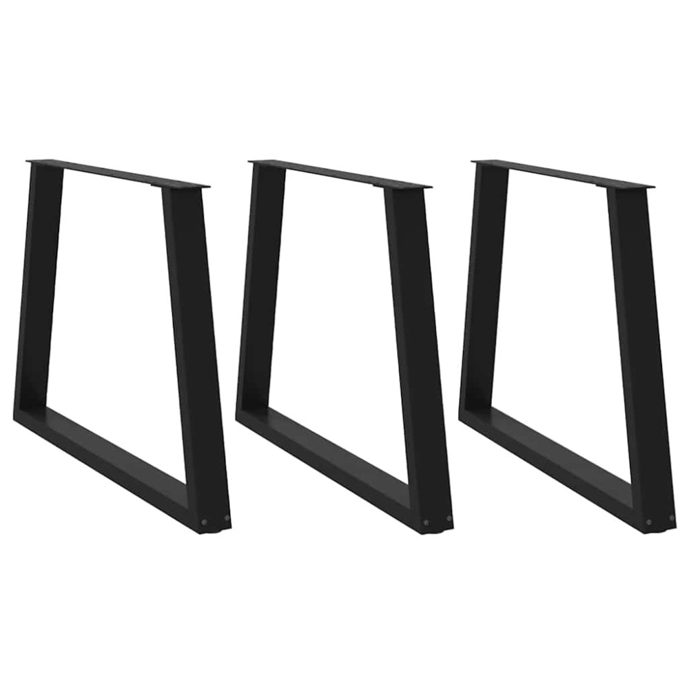 Produktbild för Matbordsben V-formade 3 st svarta 100x(72-73,3) cm stål