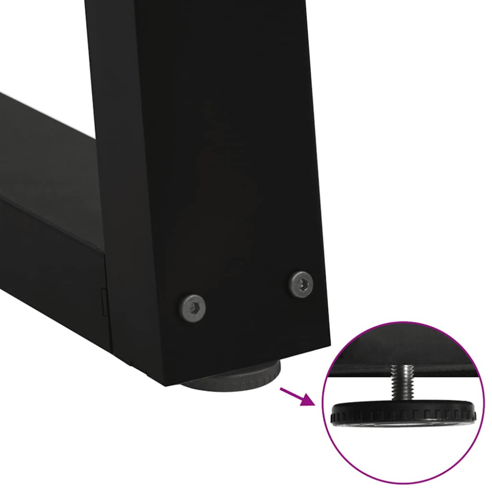 Produktbild för Matbordsben V-formade 3 st svarta 100x(72-73,3) cm stål