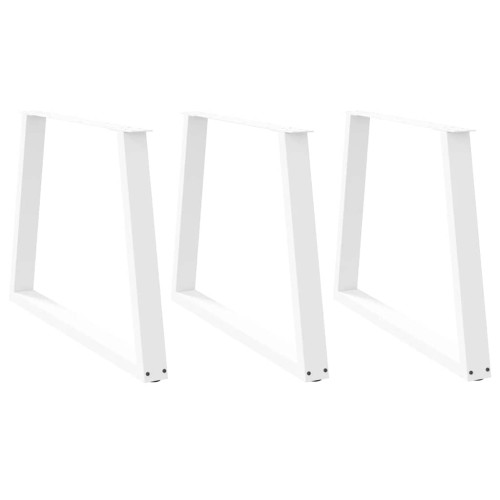 vidaXL Matbordsben V-formade 3 st vita 100x(72-73,3) cm stål