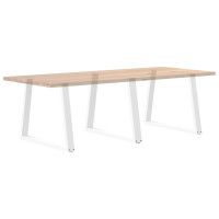 Produktbild för Matbordsben V-formade 3 st vita 100x(72-73,3) cm stål