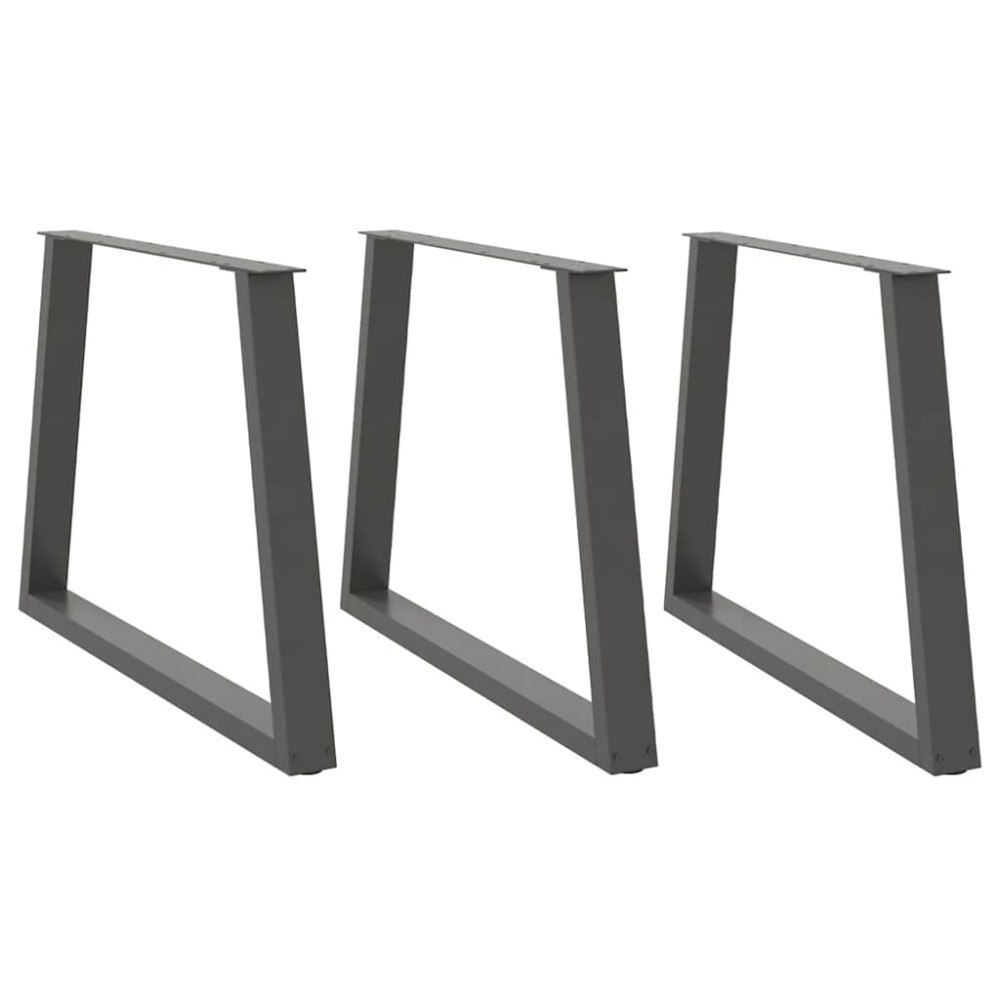 Produktbild för Matbordsben V-formade 3 st antracit 100x(72-73,3) cm stål