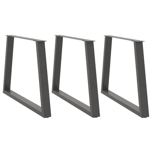 vidaXL Matbordsben V-formade 3 st antracit 100x(72-73,3) cm stål
