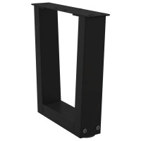 Produktbild för Soffbordsben V-formade 2 st svarta 30x(30-31,3) cm stål