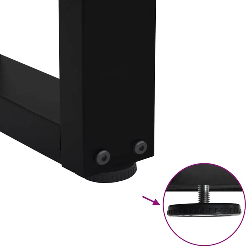 Produktbild för Soffbordsben V-formade 2 st svarta 30x(30-31,3) cm stål