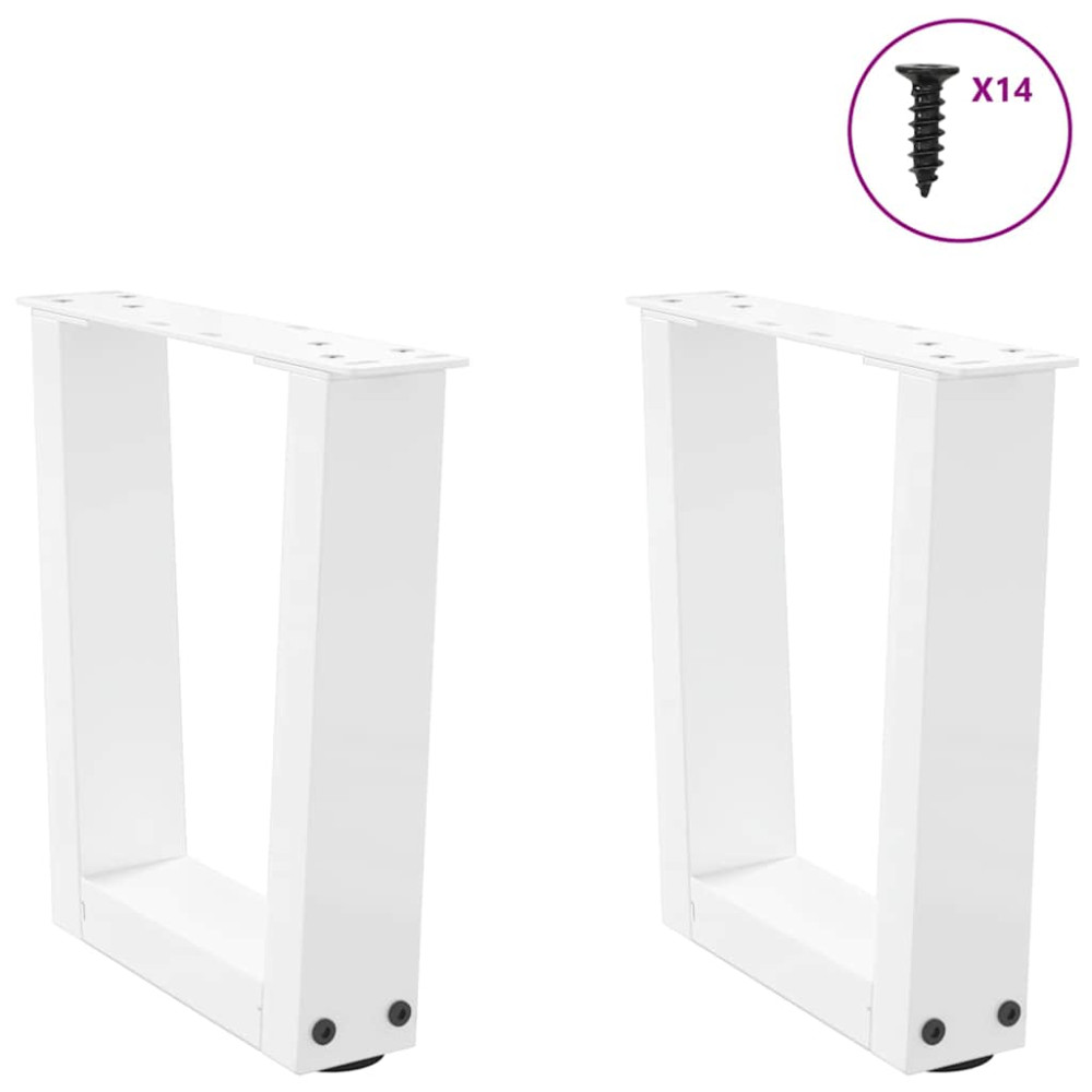 Produktbild för Soffbordsben V-formade 2 st vita 30x(30-31,3) cm stål