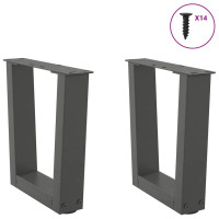 Produktbild för Soffbordsben V-formade 2 st antracit 30x(30-31,3) cm stål