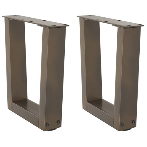 vidaXL Soffbordsben V-formade 2 st naturstål 30x(30-31,3) cm stål