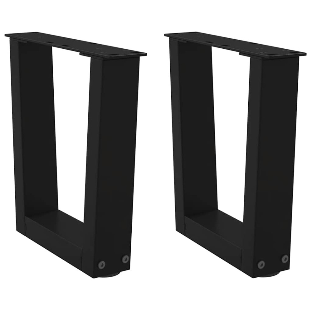 Produktbild för Soffbordsben V-formade 2 st svarta 40x(30-31,3) cm stål