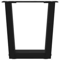 Produktbild för Soffbordsben V-formade 2 st svarta 40x(30-31,3) cm stål