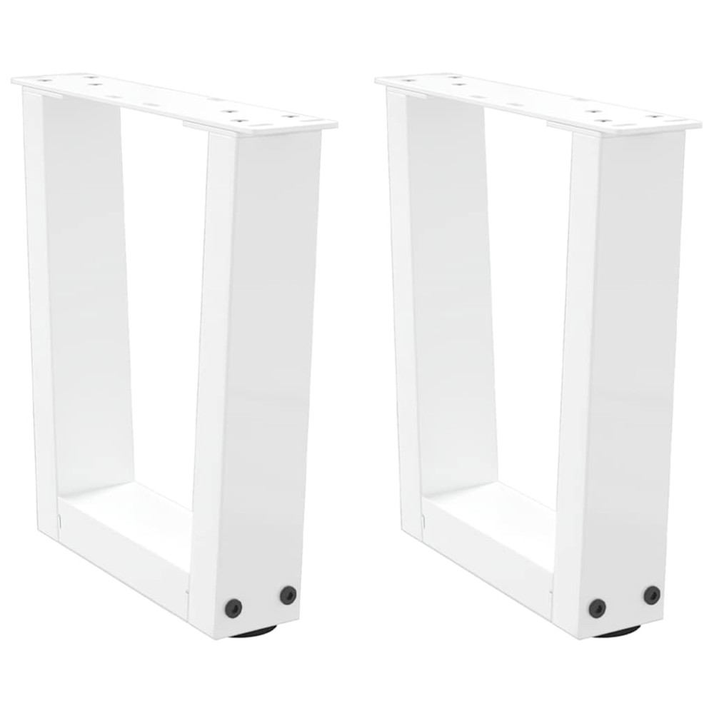 Produktbild för Soffbordsben V-formade 2 st vita 40x(30-31,3) cm stål