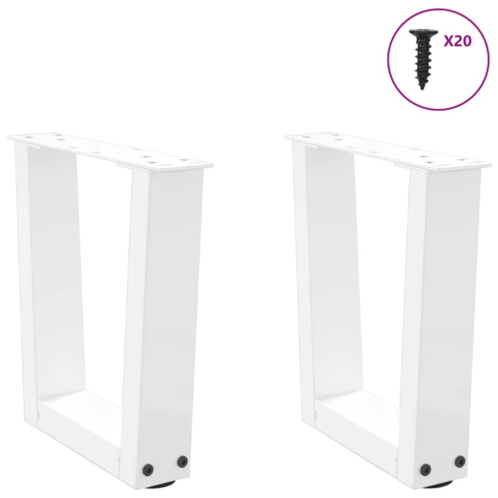 Produktbild för Soffbordsben V-formade 2 st vita 40x(30-31,3) cm stål