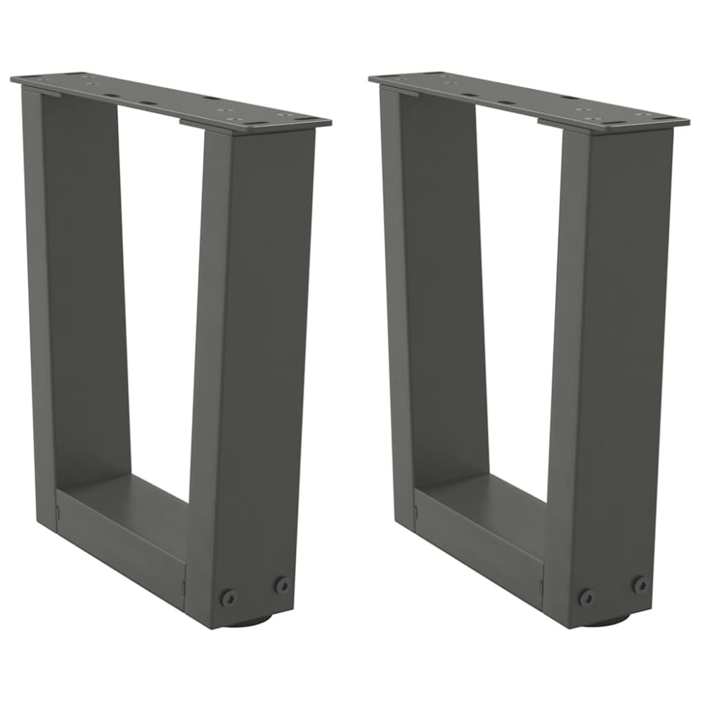 Produktbild för Soffbordsben V-formade 2 st antracit 40x(30-31,3) cm stål