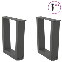 Produktbild för Soffbordsben V-formade 2 st antracit 40x(30-31,3) cm stål