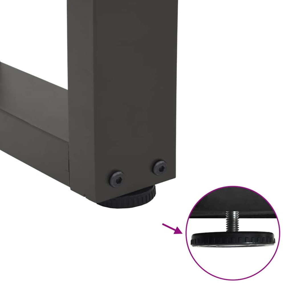 Produktbild för Soffbordsben V-formade 2 st antracit 40x(30-31,3) cm stål