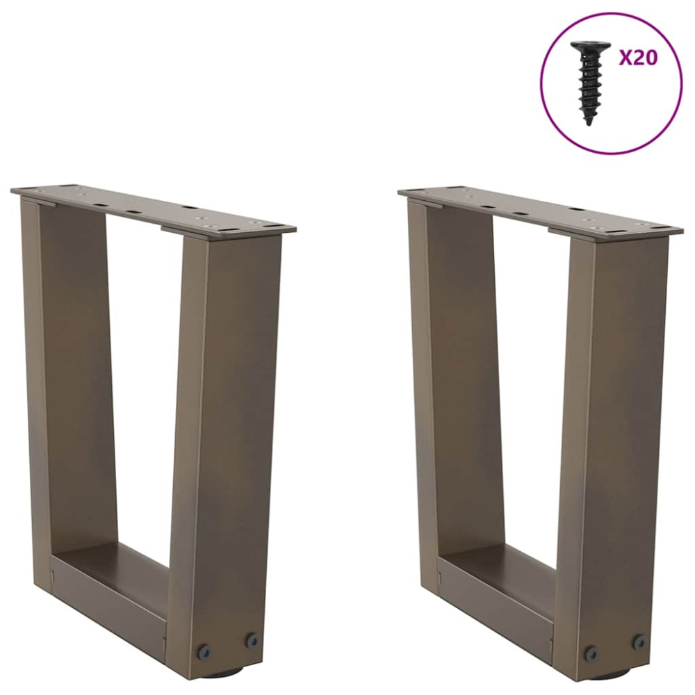 Produktbild för Soffbordsben V-formade 2 st naturstål 40x(30-31,3) cm stål