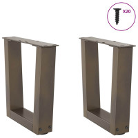 Produktbild för Soffbordsben V-formade 2 st naturstål 40x(30-31,3) cm stål